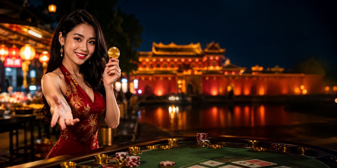 Sảnh baccarat đêm Huế – giao diện casino tiếng Việt mm98